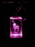 Брелок знак зодиака КОЗЕРОГ, цветная подсветка, голограмма в хрустале., фото №2