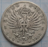 Италия 1 лира, 1907, фото №2