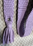 Embroidered edge, knitted belt, purple edge, lilac wide belt, photo number 6