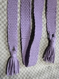 Embroidered edge, knitted belt, purple edge, lilac wide belt, photo number 7