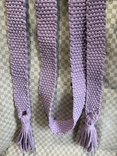 Embroidered edge, knitted belt, purple edge, lilac wide belt, photo number 11