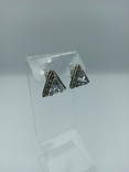 Серьги серебро с триугольными камнями, фото №2