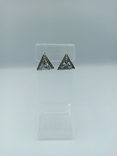 Серьги серебро с триугольными камнями, фото №3