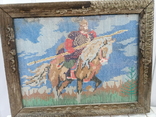 Старая вышитая картина "Богатырь", photo number 2