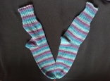 Шерстняые мужские теплые носки из разноцветной пряжи т. бирюза 43, фото №3