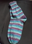 Шерстняые мужские теплые носки из разноцветной пряжи т. бирюза 43, фото №4