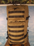 Рюкзак тактический военный 55 литров прочная ткань и фурнитура темно-горчичного цвета, фото №3