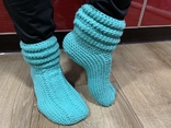 Тёплые вязаные носки ручной работы / В'язані шкарпетки, фото №3