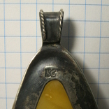 Серебренный кулон с янтарем., фото №8