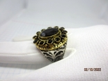 Women's handmade ring with natural stones, black onyx, photo number 5