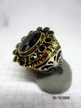 Women's handmade ring with natural stones, black onyx, photo number 7