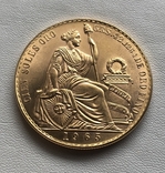 100 солей 1965 год Перу, золото 46,80 грамм 900, фото №2