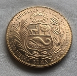 100 солей 1965 год Перу, золото 46,80 грамм 900, фото №4