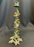 Antique candlestick, leaves, immortality, perseverance in life and aspirations, bronze, Germany, photo number 8
