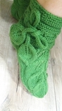 Носки НОСОЧКИ *Зеленные Листочки* домашняя обувь Следки Шкарпетки, фото №4