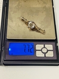 Brooch Russian Gems silver 875 pr gilding rhinestone, photo number 8