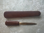 Нож для писем и бумаг в кожаном чехле, фото №3