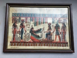 Сучасний єгипетський папірус в рамці під склом, фото №2