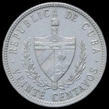 Куба 20 сентавос 1949 серебро, фото №3