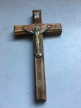 Крест деревянный с металлическим распятием, фото №3