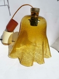 Плафон ссср или гдр желтое стекло с пузырьками воздуха, фото №2