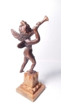 Старинная австрийская статуэтка Ангел с трубой. 19 век. Медь, фото №4