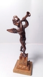 Старинная австрийская статуэтка Ангел с трубой. 19 век. Медь, фото №3