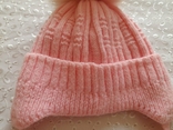 Зимняя шапка на девочку розовая 46-48об б/у, фото №5
