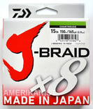 Шнур Daiwa J-Braid x8 Braided Line Chartreuse 150 м - 7 кг - 0.19 мм, фото №3