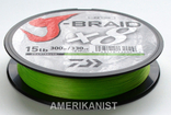 Шнур Daiwa J-Braid x8 Braided Line Chartreuse 300 м - 7 кг - 0.19 мм, фото №5