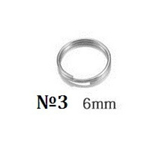 Кільця нікельовані сріблясті подвійні 6 мм, сполучні заводні, для риболовлі розмір: № 3, фото №2