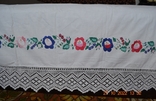 Old Ukrainian embroidered spyglass, podzor "Flowers". Lace. Embroidery with a smooth surface. 190x98 cm. No. 4, photo number 7