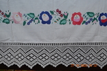 Old Ukrainian embroidered spyglass, podzor "Flowers". Lace. Embroidery with a smooth surface. 190x98 cm. No. 4, photo number 8