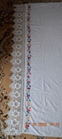 Old Ukrainian embroidered spyglass "Flowers". With lace. Crochet. 194,5x85. №5, photo number 6