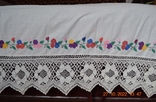 Old Ukrainian embroidered spyglass "Flowers". With lace. Crochet. 194,5x85. №5, photo number 7