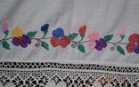 Old Ukrainian embroidered spyglass "Flowers". With lace. Crochet. 194,5x85. №5, photo number 8