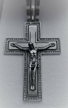 Эксклюзивный серебряный крест ручной работы, 925 пр, фото №3
