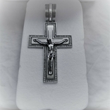 Эксклюзивный серебряный крест ручной работы, 925 пр, фото №9
