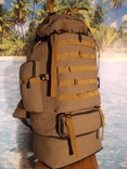 Рюкзак туристический Х010 100 литров Плотный брезент на подкладке, трансформер, фото №4