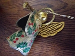 Елочная игрушка ангел эмаль скань колокольчик, фото №2