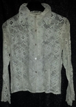 Блузка рубашка женская кружевная, винтаж, ручная работа(?), фото №3