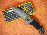 Нож тактический складной Browning Tactic Black G10 стропорез бита 23см, фото №2