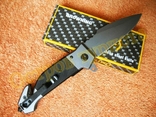 Нож тактический складной Browning Tactic Black G10 стропорез бита 23см, фото №5