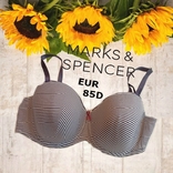 MarksSpencer EUR 85D красивый хлопковый бюстгальтер в полоску поролон косточка, фото №2