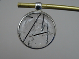 Винтажный кулон с турмалиновым кварцем-волосатиком на цепочке. Серебро. Клейма., фото №8
