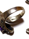 Винтажный набор из серебра кольцо , серьги клеймо VRS 925 (природный аметист), photo number 13