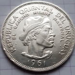 Уругвай, 10 песо, 1961 рік, срібло, фото №3