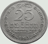 117.Ceylon 25 cents, 1963, photo number 2