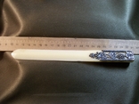 1Н56 Старый советский нож для бумаг, конвертов. Серебро -875 пр, кость. Ленинград, фото №9