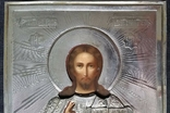 Ікона Ісус Христос, срібло 84, 13,5х11,2 см, кіот, фото №9